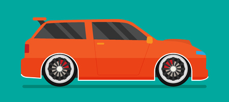 Flat racing car vector. Eps 10のイラスト素材
