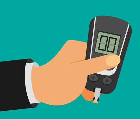 Home glucometer flat vectorのイラスト素材