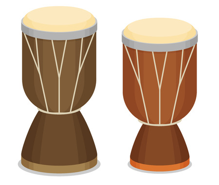 Vector illustration of African djembe drumのイラスト素材