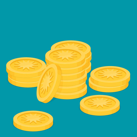 Gold coins flat vectorのイラスト素材