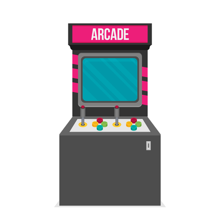 Retro arcade machine. Flat style vector illustration.のイラスト素材