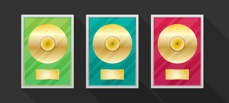 Flat vinyl disk set vector.のイラスト素材