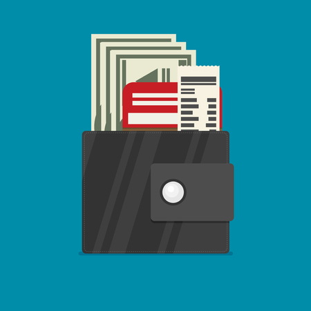 Wallet. Flat style vector illustrationのイラスト素材