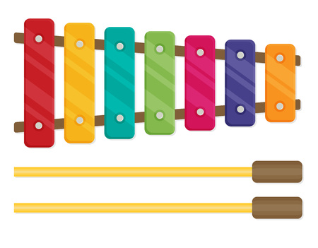 Flat vector Colorful xylophone toyのイラスト素材
