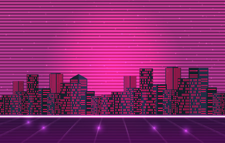 Retro futuristic vector backgroundのイラスト素材