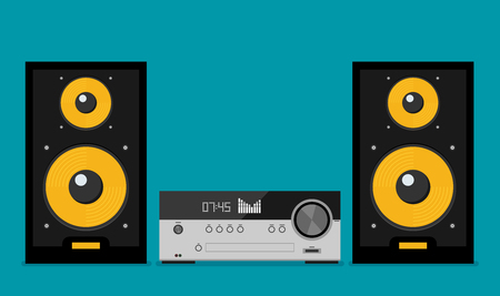 Home stereo flat vector music systemsのイラスト素材