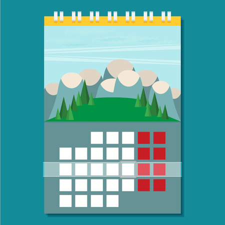 Calendar flat icon. Vector illustrationのイラスト素材