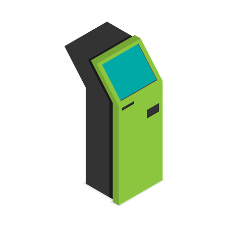 Payment terminal isometric flat. Vector isolatedのイラスト素材
