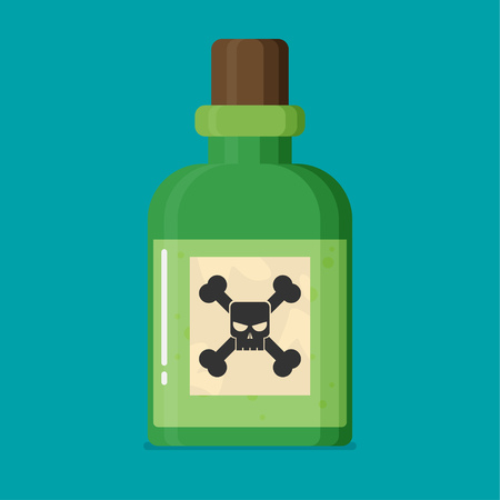 Poison bottle flat vector iconのイラスト素材