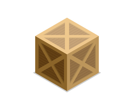 Flat vector isometric wood boxのイラスト素材