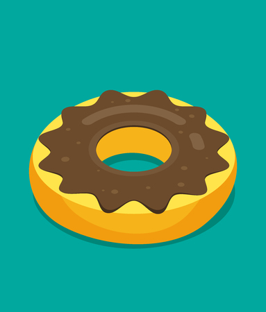 Donut vector isometric. Modern flat styleのイラスト素材