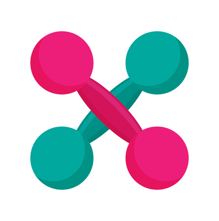 A pair of dumbbells, vector illustration in flat designのイラスト素材