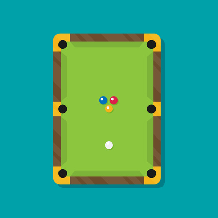 Pool table with balls. Vector illustration.のイラスト素材