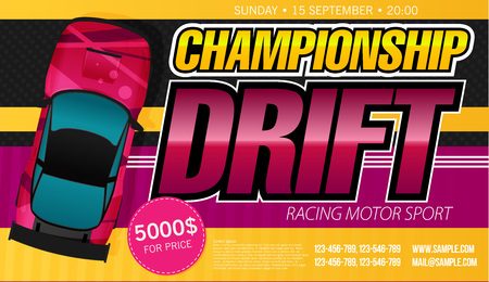 Drift banner for web or print. Flat vector.のイラスト素材