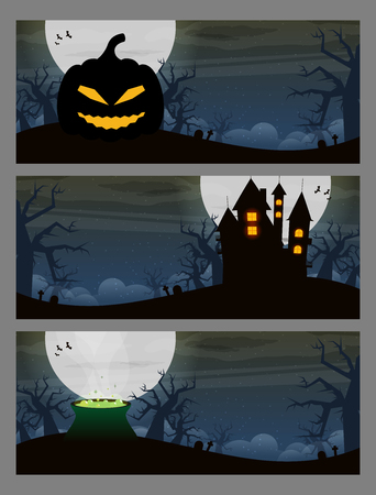 Halloween background flat design vectorのイラスト素材