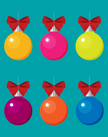 Christmas balls flat vectorのイラスト素材