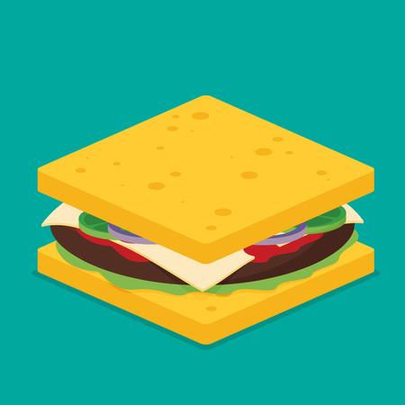 Sandwich isometric style. Vector illustrationのイラスト素材