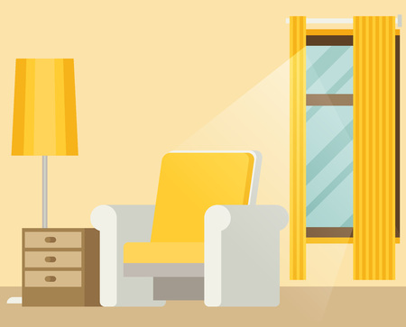 Vector flat style illustration home placeのイラスト素材
