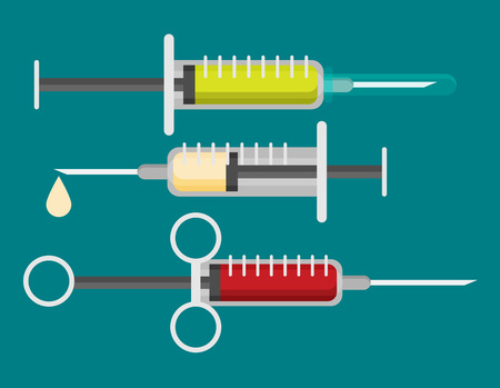 Syringe flat. Health care. Vector illustration.のイラスト素材