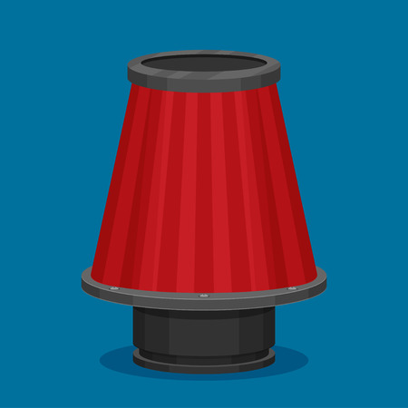 Car filter vector icon flat illustration on blue background.のイラスト素材