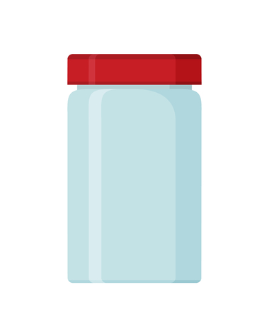 Glass mason jar flat vectorのイラスト素材