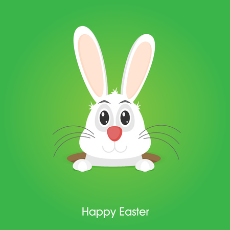 Vector illustration Easter bunny in flat styleのイラスト素材