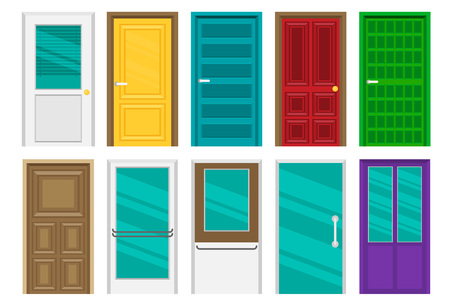 Set of doors. Vector flat illustrationのイラスト素材
