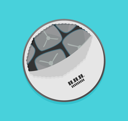 Vector illustration of canned sardines in flat styleのイラスト素材