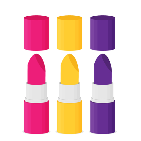 Flat vector lipstick set.のイラスト素材