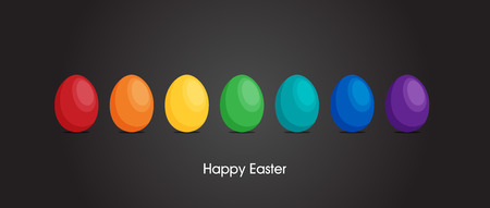Happy Easter modern card vector in flat styleのイラスト素材