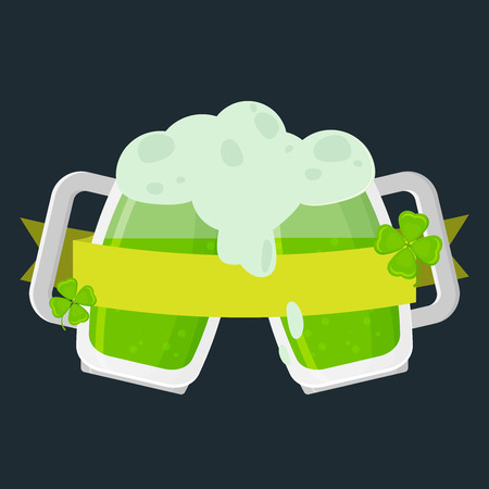 Happy Saint Patrick's day banner in flat style vectorのイラスト素材