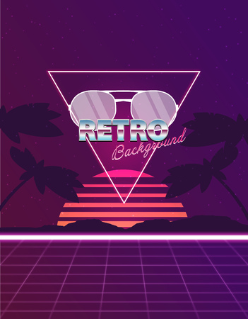 Retro futuristic vector backgroundのイラスト素材