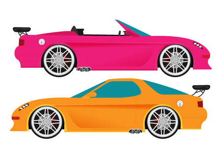Flat racing car vector.のイラスト素材