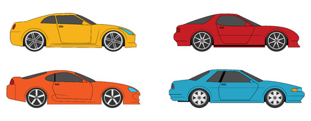 Flat racing car vector.のイラスト素材
