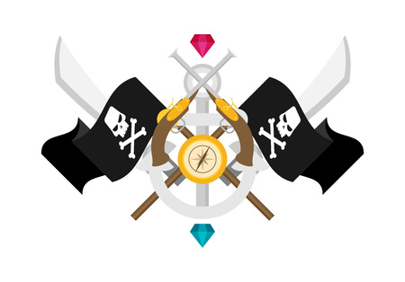Pirate vector symbol flat icon.のイラスト素材
