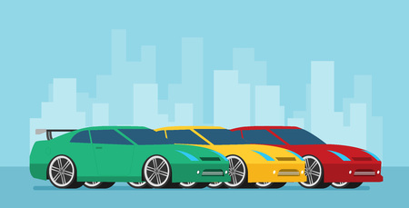 Flat racing car vector. Eps 10のイラスト素材