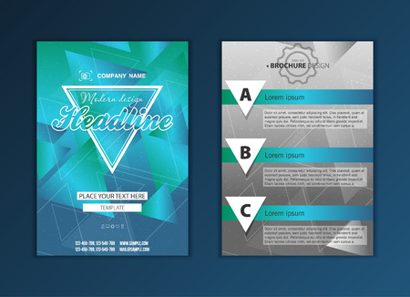 Modern Vector abstract brochure, report or flyer design templateのイラスト素材