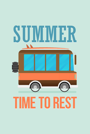 Vector illustration of a travel vanのイラスト素材