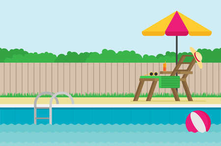 Background of swimming pool flat vectorのイラスト素材