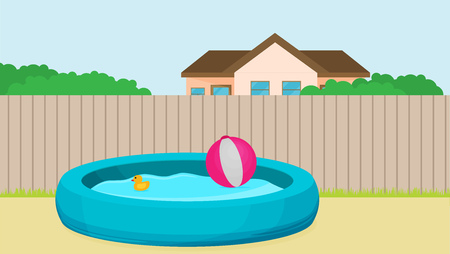 Inflatable Pool vector. Flat design.のイラスト素材