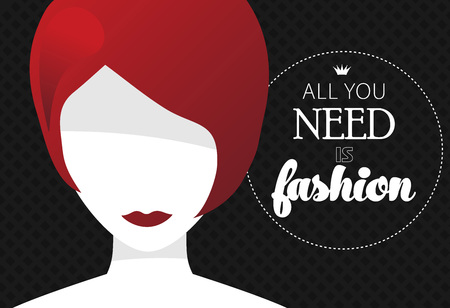 Abstract portrait of young girl. Vector illustrationのイラスト素材