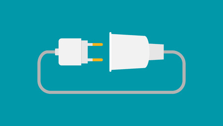 Electric plug. Flat icon vector
