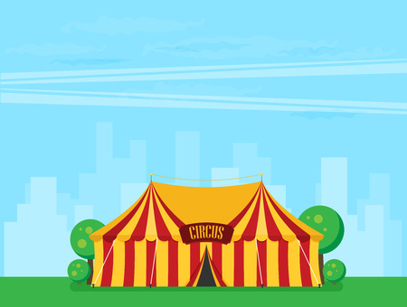 Circus tent vector, flat designのイラスト素材