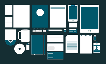 Corporate identity template set. Business stationery mock-up. Branding design.のイラスト素材