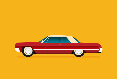 Flat vector lowrider car iconのイラスト素材