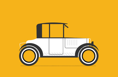 Vector retro car in flat styleのイラスト素材