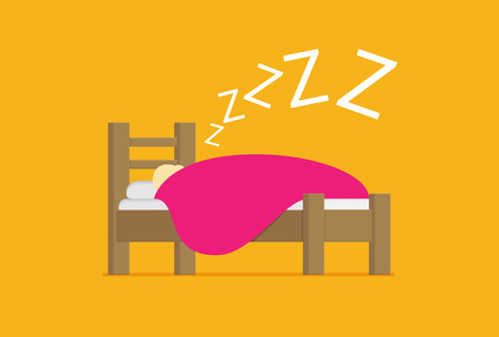 Sleeping man. flat vectorのイラスト素材