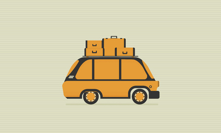 Vector illustration of a retro travel vanのイラスト素材