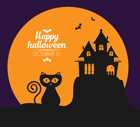 Halloween background flat design vectorのイラスト素材