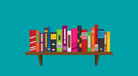 Flat bookshelf. Vector icon, illustration. Modern designのイラスト素材